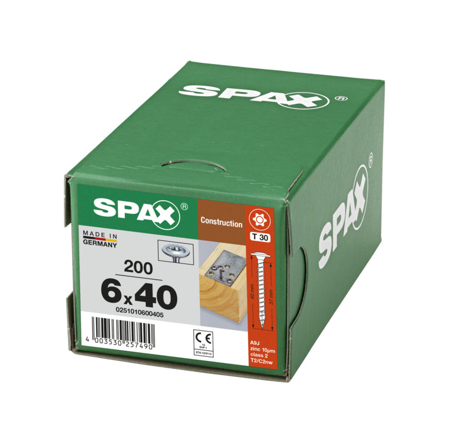 SPAX Tellerkopschroef Verzinkt DK Voldraad T30-918641