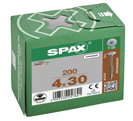 SPAX Corpusschroef Vernikkeld Deeldraad T20 200st-918642