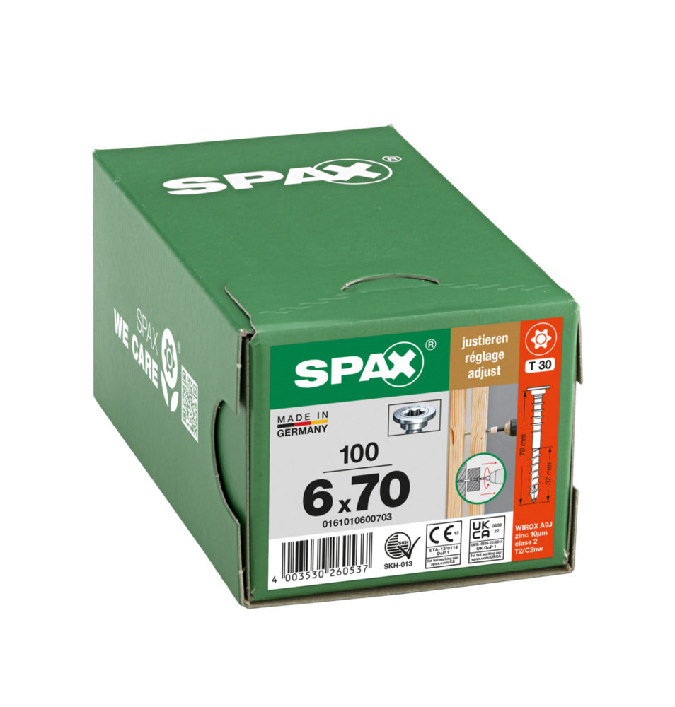 SPAX Stelschroef Verzinkt PK Deeldraad T-STAR Plus T30 100st-918646