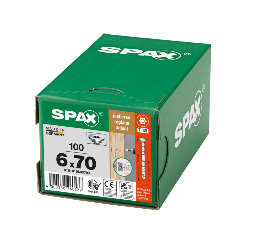 SPAX Stelschroef Verzinkt PK Deeldraad T-STAR Plus T30 100st-918646