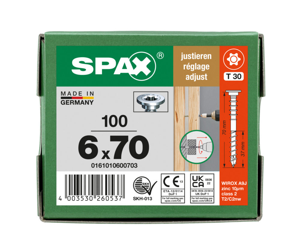 SPAX Stelschroef Verzinkt PK Deeldraad T-STAR Plus T30 100st-918646