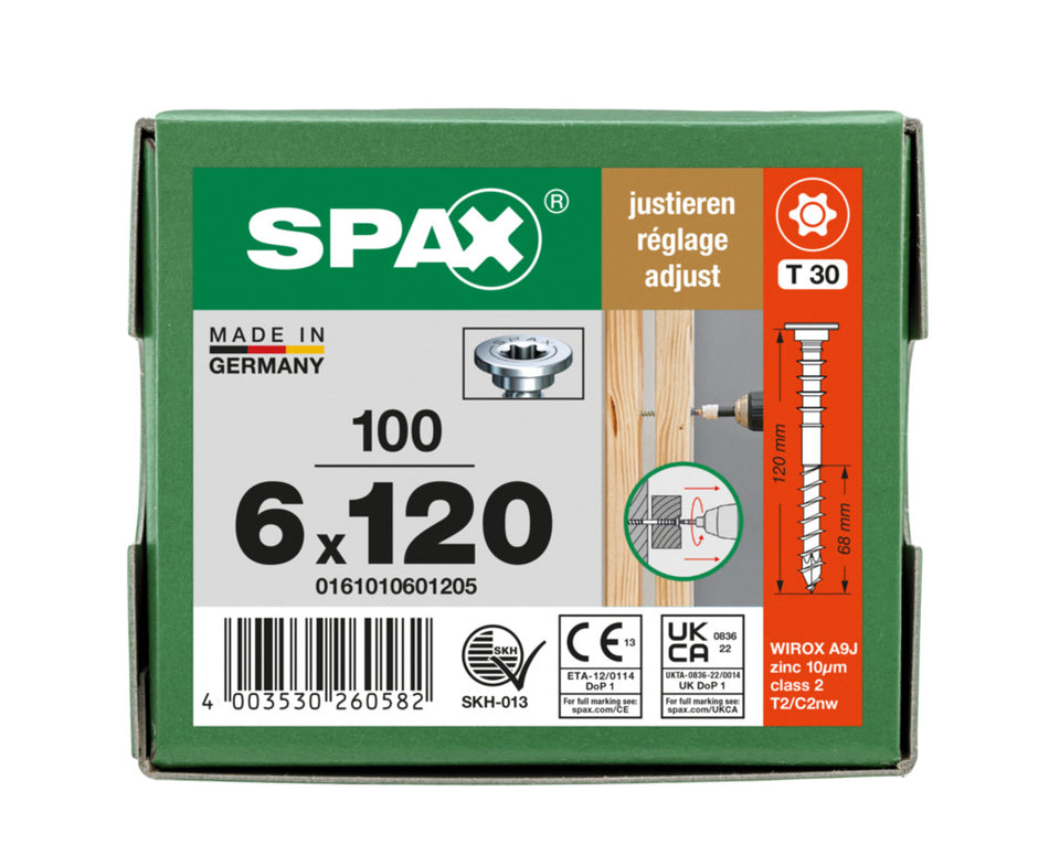 SPAX Stelschroef Verzinkt PK Deeldraad T-STAR Plus T30 100st-918649