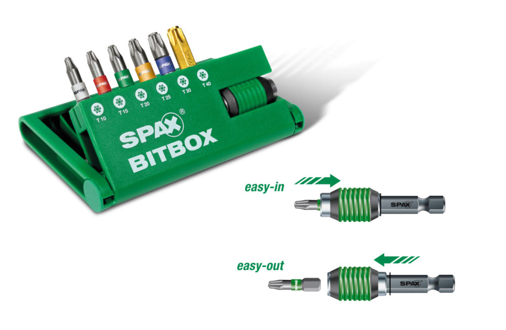 SPAX Bitbox T-STAR Plus 6 Bits T10 T15 T20 T25 T30 T40 Bithouder-918650