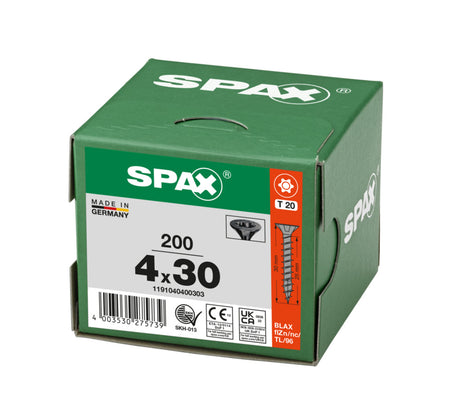 SPAX Universele Schroef Verzinkt VK Voldraad Zwart T20 200st-918653