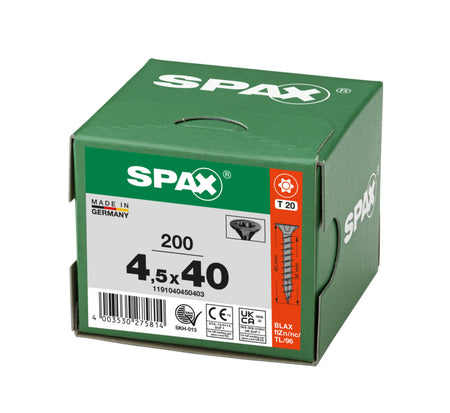 SPAX Universele Schroef Verzinkt VK Voldraad Zwart T20 200st-918656