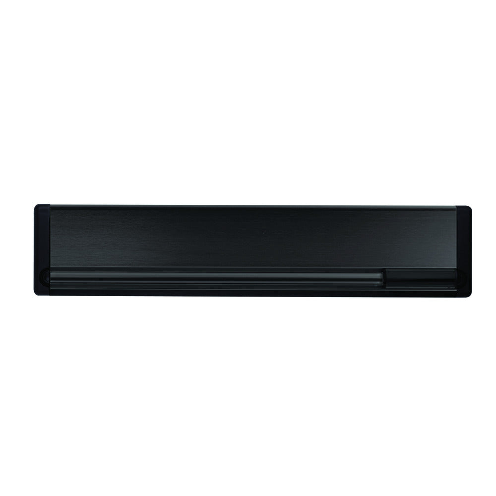 AXA Briefplaat RVS Zwart Rechthoekig Met Klep/Regenrand 340x80mm-920543