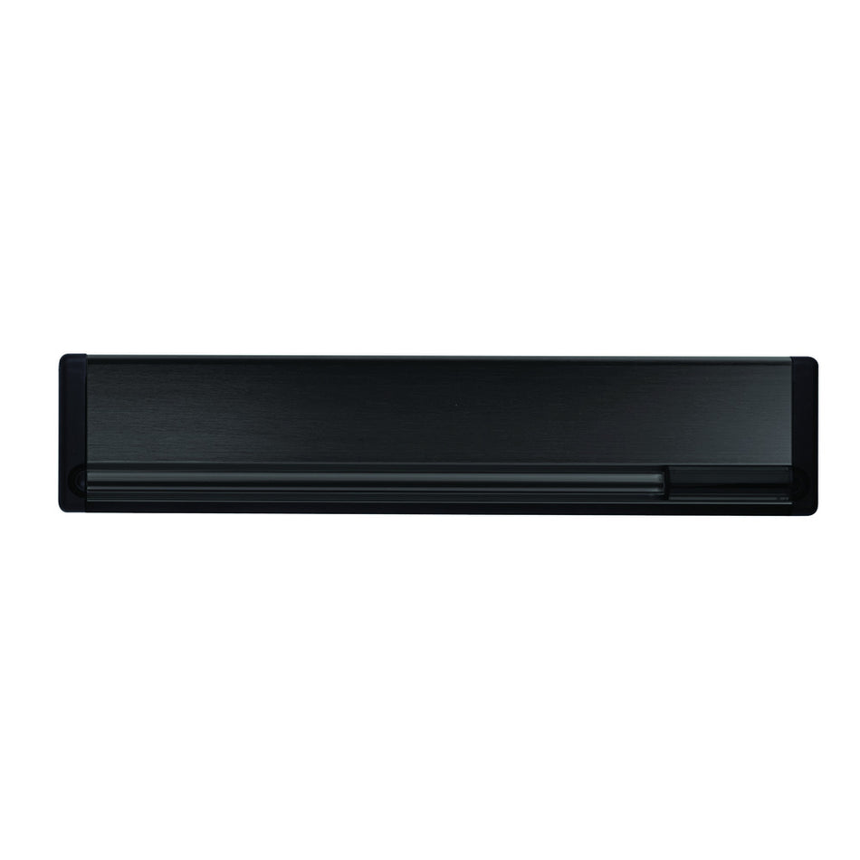 AXA Briefplaat RVS Zwart Rechthoekig Met Klep/Regenrand 340x80mm-920543