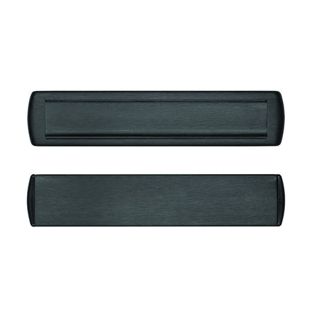 AXA Brievenbus Tochtklep en Schacht Rechthoek RVS Zwart 340x76mm-920549