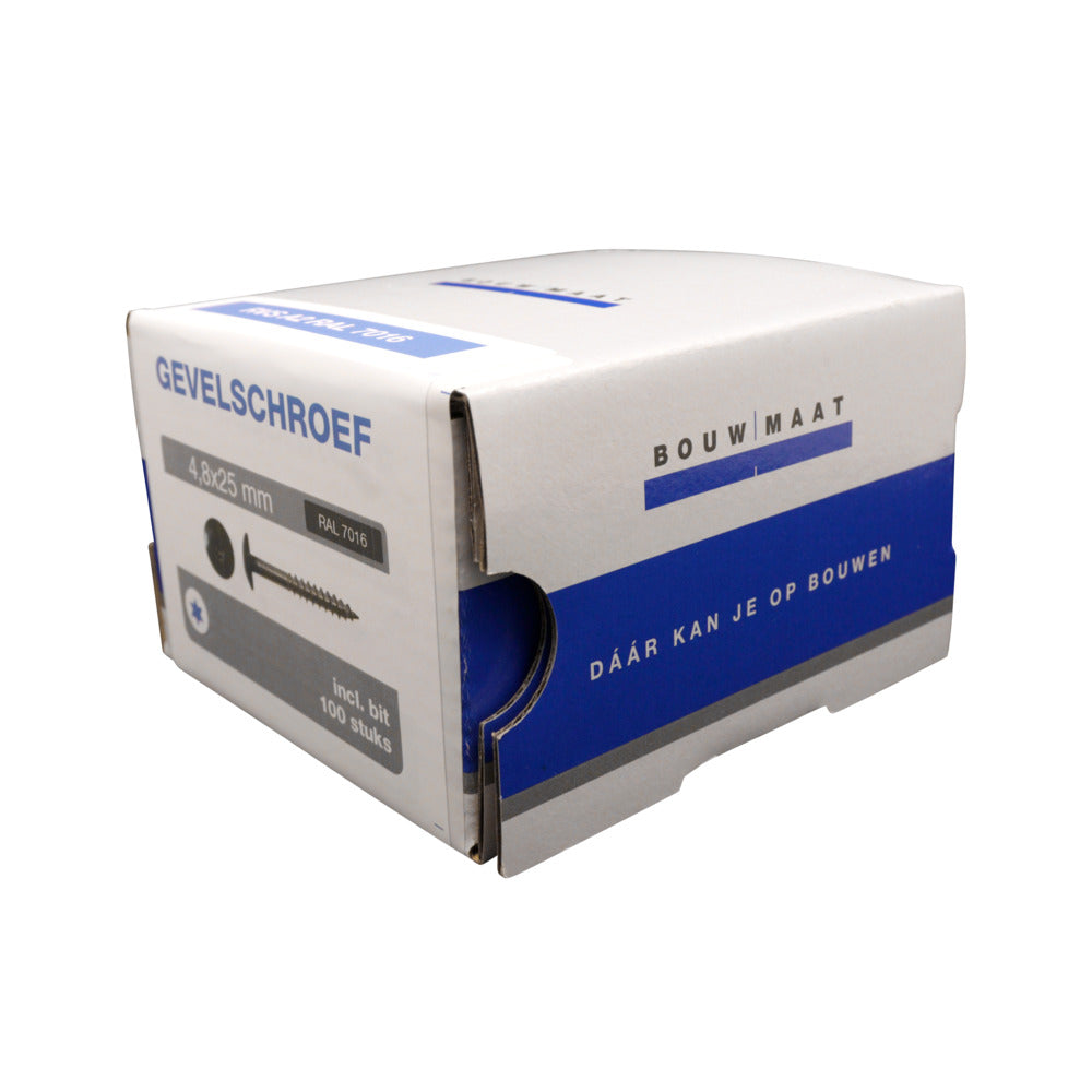 Bouwmaat HPL Schroef RVS Antraciet T20 100st-921082