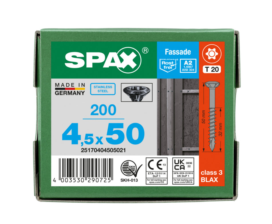 SPAX Gevelschroef RVS A2 VK Deeldraad Zwart T20-921987