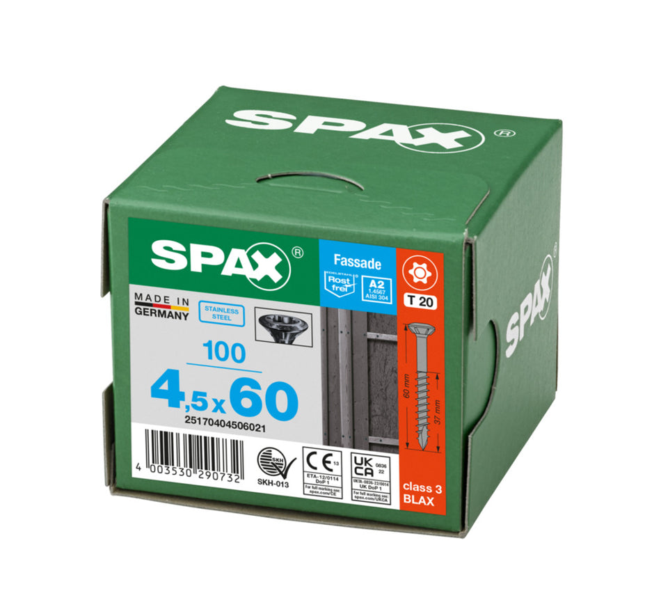 SPAX Gevelschroef RVS A2 VK Deeldraad Zwart T20-921988