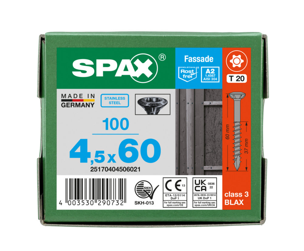 SPAX Gevelschroef RVS A2 VK Deeldraad Zwart T20-921988