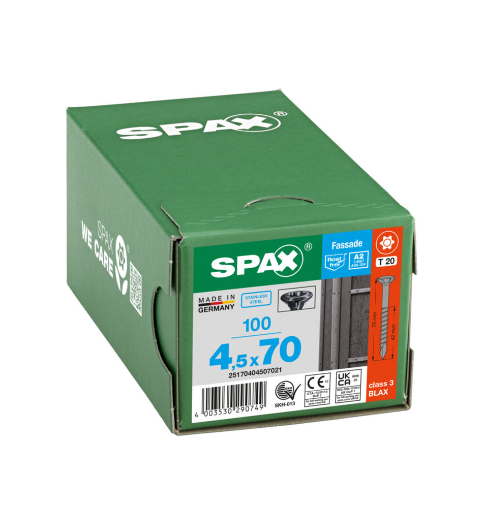 SPAX Gevelschroef RVS A2 VK Deeldraad Zwart T20-921989