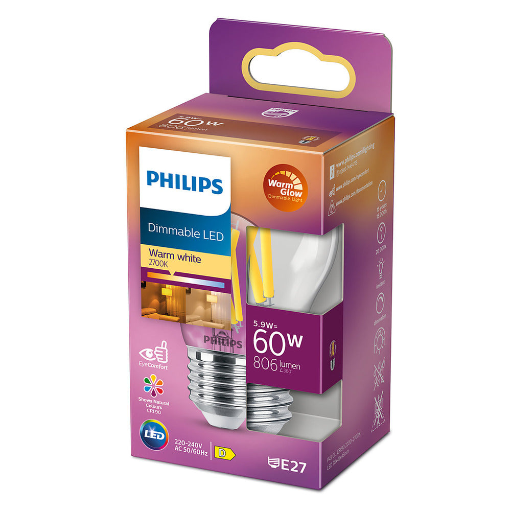 Philips LED Lamp Filament Classic 60W E27 P45 WGD90 CL SRT4-922219