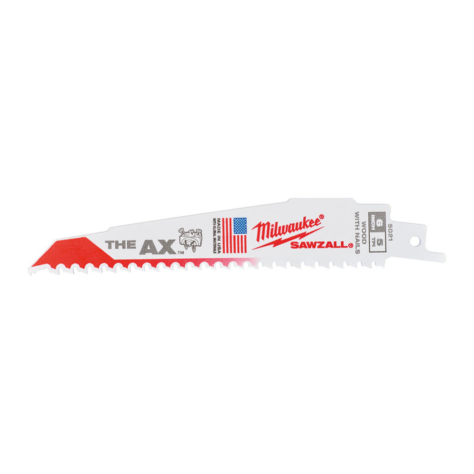 Milwaukee Reciprozaagblad Sawzall Hout AX 5-Tpi 5st-927751