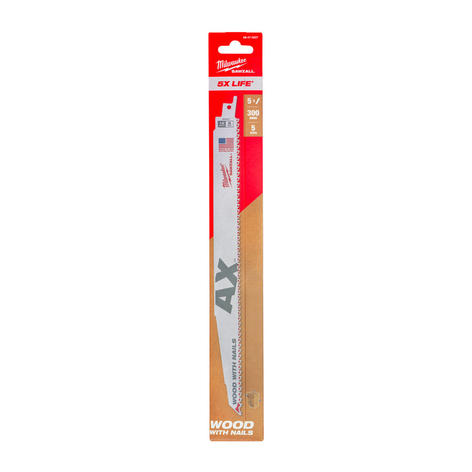 Milwaukee Reciprozaagblad Sawzall Hout AX 5-Tpi 5st-927753
