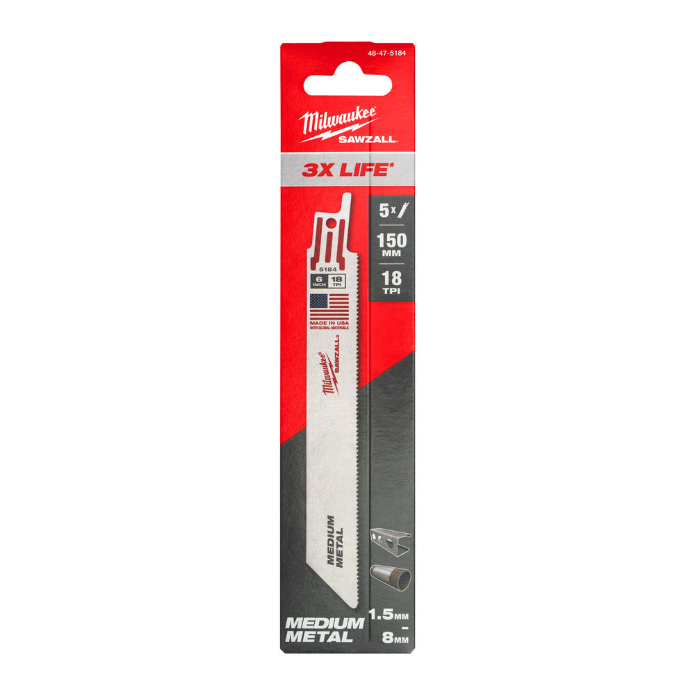 Milwaukee Reciprozaagblad Sawzall Metaal Thin Kerf 18-Tpi-927760