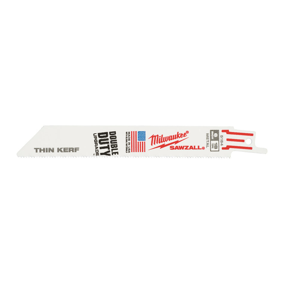 Milwaukee Reciprozaagblad Sawzall Metaal Thin Kerf 18-Tpi-927760