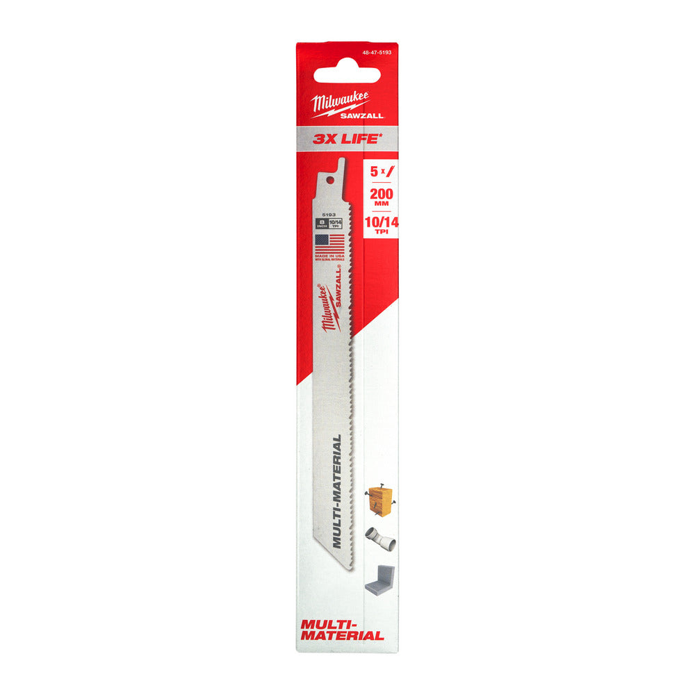Milwaukee Reciprozaagblad Sawzall metaal TCT TORCH Carbide 230mm 8-Tpi-927765