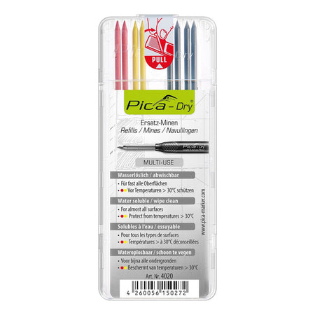 Pica 4020 Dry Navulling Basic 4 Grafiet 2 Rood En 2 Geel-928138