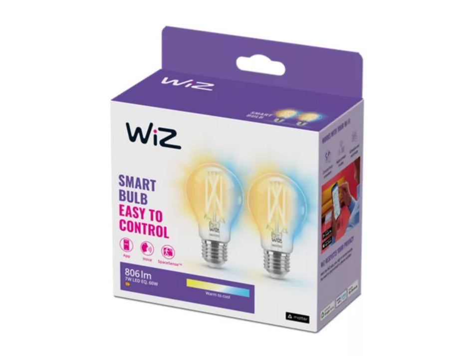 WiZ Led Lamp Filament E27 60W Wit 2st-933054
