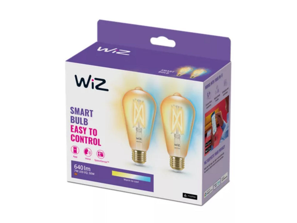 WiZ Led Lamp Edison Filament E27 50W Wit 2st-933055
