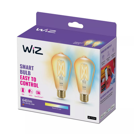 WiZ Led Lamp Edison Filament E27 50W Wit 2st-933055