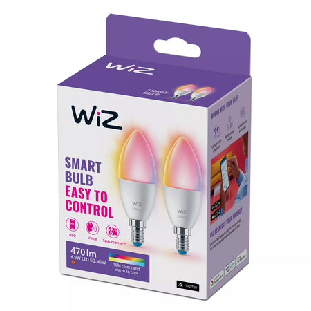 WiZ Led Kaarslamp E14 40W Mat 2st-933056