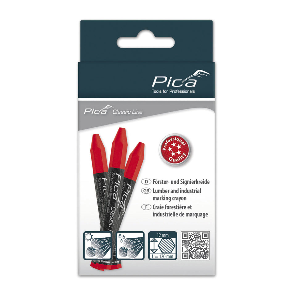 Pica  590/40 Markeerkrijt PRO Rood 12cm 12st-940547