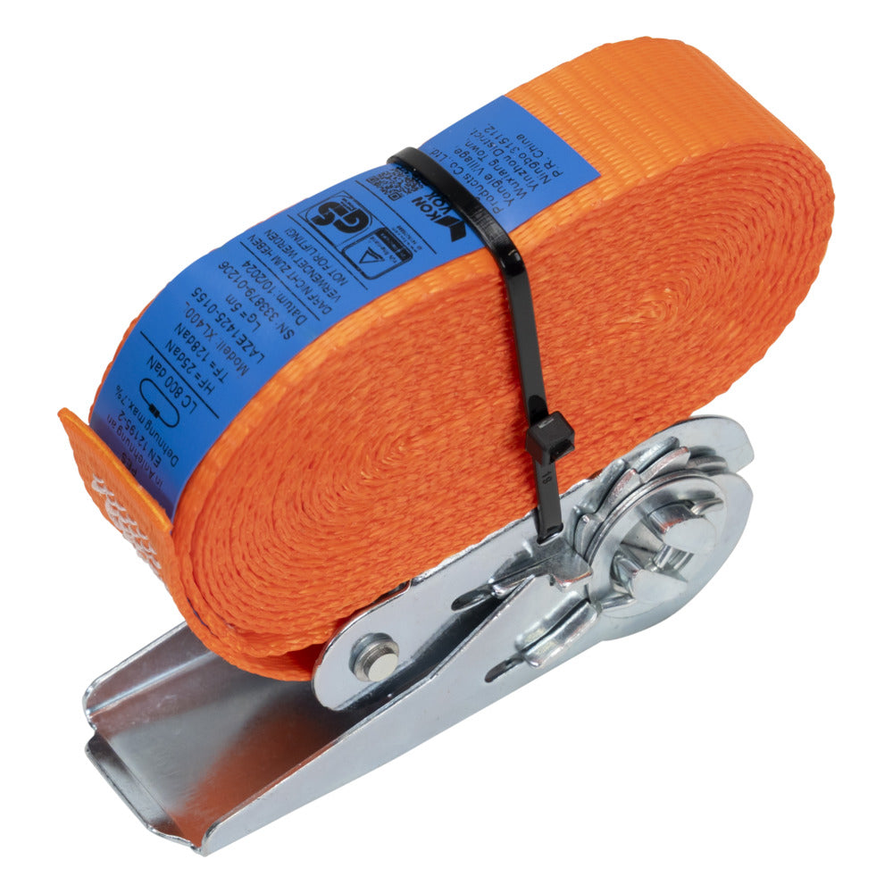 Konvox Spanband 25mm Eindloos Met Ratel CD 400/800daN Oranje 5m-941057