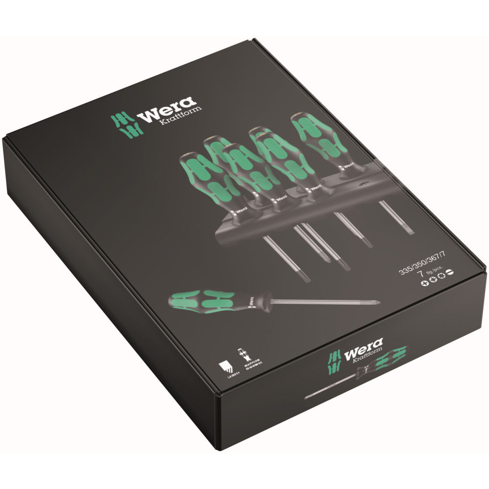 Wera 335/350/367/7 Schroevendraaiserset Kraftform Plus Lasertip + Houder 7-Delig-943318