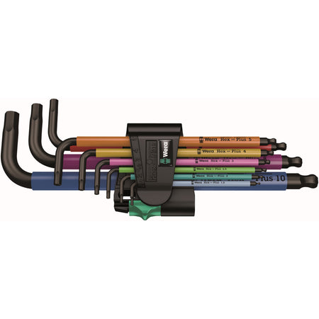 Wera 950/9 Hex-Plus Multicolour 1 SB Stiftsleutelset Metrisch BlackLaser 9-Delig-943343