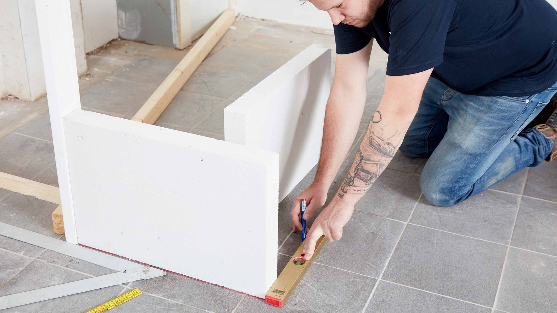 Wand bouwen met cellenbeton